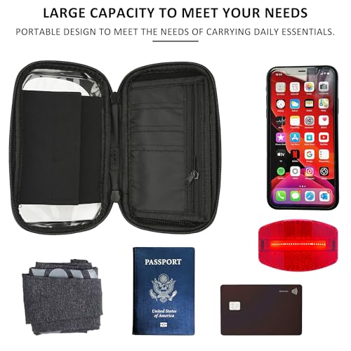 Bike Phone Mount with 360° Rotation, Waterproof Bicycle Phone Holder Bag with Touchscreen & Sun Visor, Handlebar Phone Mount Fits Up to 7" Phones for Cycling