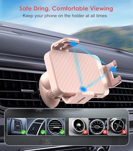 Wireless Car Charger 15W Fast Charging Auto-Clamping Air Vent Phone Mount - color: Pink
