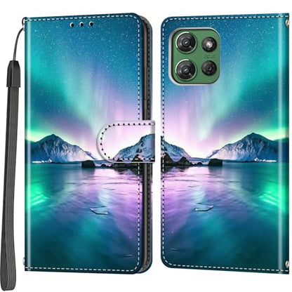 Case Wallet for Motorola Moto G Power 2025/2026, Ice Sea | Kickstand, 3 Card Holder, Shockproof TPU Interior Shell, PU Leather, Magnetic Flip Cover, Lanyard Strap - color: Pic:06