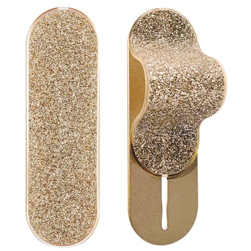 MULTI BAND Original Phone Grip, Secure Hand Strap Holder, Slim Fashionable Finger Loop Selfie Grip, Phone Stand Compatible with Most Smartphones - color: Glitter Gold