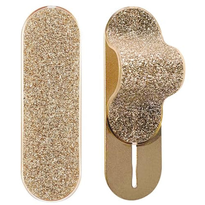 MULTI BAND Original Phone Grip, Secure Hand Strap Holder, Slim Fashionable Finger Loop Selfie Grip, Phone Stand Compatible with Most Smartphones - color: Glitter Gold