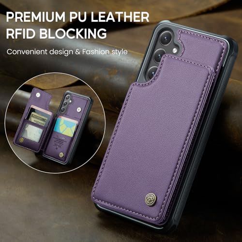 Kowauri for Samsung Galaxy S23 FE Case, PU Leather Wallet Case for Women Men with RFID Blocking Card Holder Slot Magnetic Closure Shockproof Protective Phone Cover for Samsung Galaxy S23 FE,Purple - color: Purple