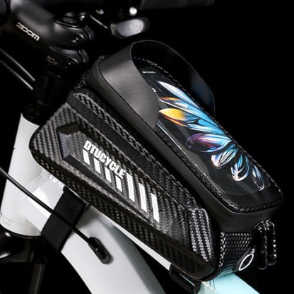 Bike Phone Bag, Waterproof, Top Tube Pouch, Touchscreen, Fits 6.5" Phone | Bike Phone Bag, Waterproof, Top Tube Pouch, Touchscreen window, Fits 6.5" Phone - color: 1.5L Black