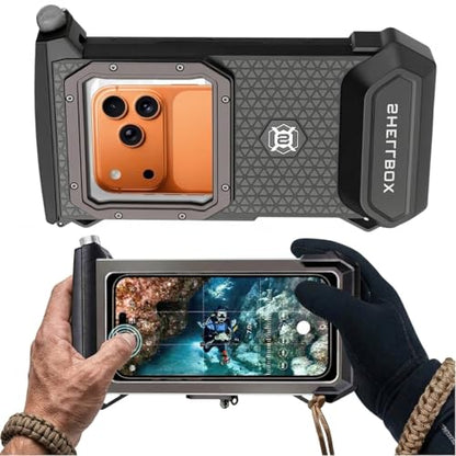 Gen 5th Diving Phone Case for iPhone 17 16 15 14 13 12 11 Pro Max Galaxy S25 S24 S23 Ultra, [98ft/30m] Waterproof Shellbox Underwater Camera Case, Professional for Scuba Snorkeling - color: 5th Dark