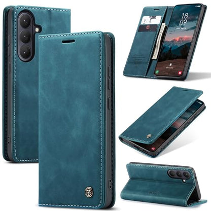 Compatible with Samsung Galaxy S26 5G Case with Card Holder, Kickstand Protective Flip Folio Leather Wallet Case for Galaxy S26 5G 6.3 inch (Blue) - color: Blue, size: S26 6.3 Inch