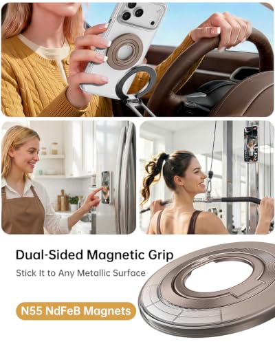 SYNCWIRE for MagSafe Phone Grip, Magnetic Phone Ring Holder - color: Desert Gold