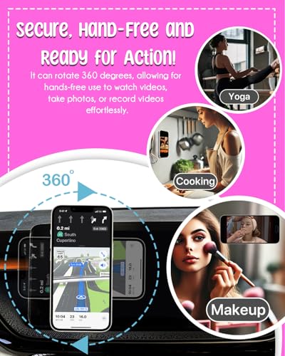 On The Grip Magnetic Silicone Suction Cup Phone Mount with Hands-Free Stand - Perfect for Selfies, Videos, Durable, Secure Grip, One-Touch Holding, Lightweight, Sleek Design (Purple)