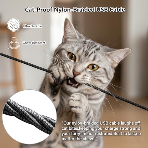 3FT USB A to USB C Nylon Braided 60W Fast Charging Cable, Compatible with iPhone 17/17 Pro/16e/16 Plus/15 Pro/15, Samsung Galaxy S24/S23/S22/S21 Ultra, iPad Pro/Air 5th/6th, CarPlay, Black - color: Black Braided, size: 3FT A to C