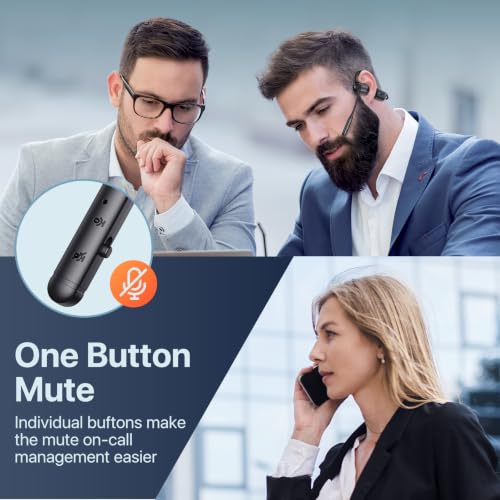 Open Ear Headphones with Mic, 29g Bluetooth Headset, Air Conduction Headphones with Dual Device Connection & Mute, Wireless Headset with Mic for Work, Driving, Office, Workout, Black - color: Black