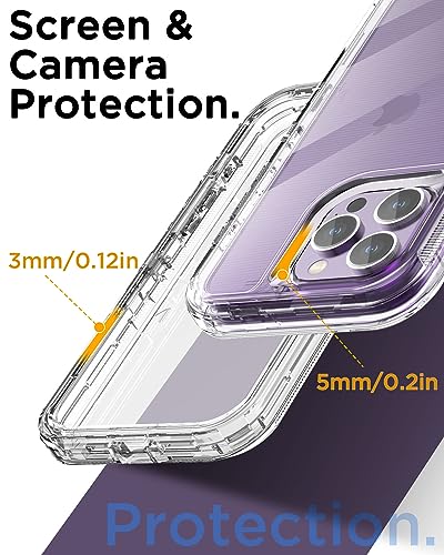 AICase Clear Case for iPhone 15 Pro Max,Heavy Duty Durable 3-Layer [Not Yellowing][Military Grade Drop Protection] Shockproof/DropProof Protective Cover for iPhone 15 ProMax Case - color: Clear
