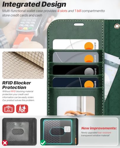 OCASE for iPhone 17 Pro Max Detachable Wallet Case with Card Holder, 2 in 1 PU Leather Flip Folio with RFID Blocking Stand Wrist Strap Shockproof Phone Cover 6.9 Inch 2025, Blackish Green - color: Blackish Green, size: iPhone 17 Pro Max