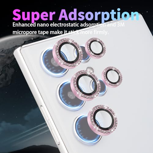 Camera Lens Protector for Samsung Galaxy S24 Ultra, Diamond Pink - color: Diamond Pink