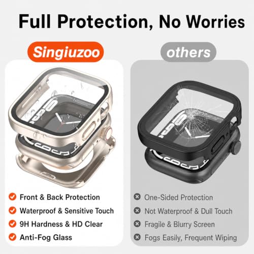 2-Pack Waterproof Case for 40mm Apple Watch SE 3/2/1 Series 6/5/4 - color: Starlight/Clear, size: 40mm(SE3/SE2/SE/6/5/4)