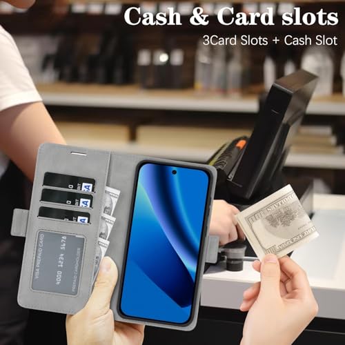 for Google Pixel 10a Wallet Case Compatible with Magsafe, 2 in 1 Leather Flip 3 Card Holder Magnetic Detachable Cover Q1 (Brown, Google Pixel 10a) - color: Brown, size: Google Pixel 10a