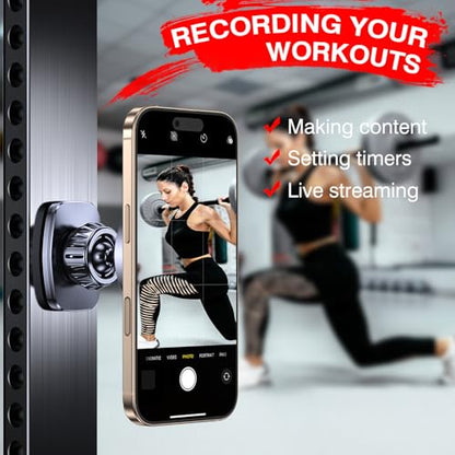 Romuto Magnetic Phone Holder for Gym Phone Holder Magnet Phone Camera Mount - color: Black