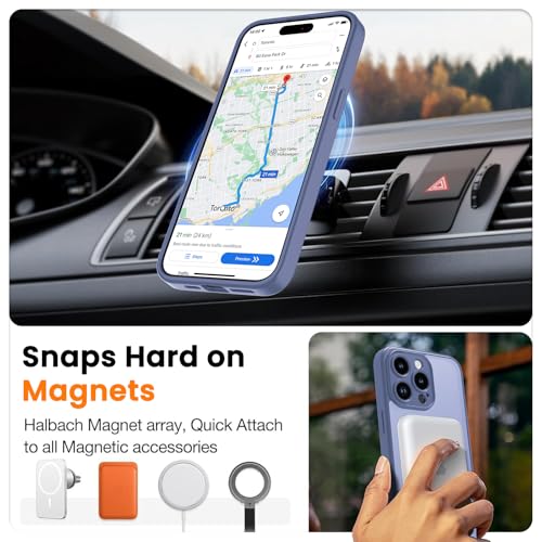 Magnetic Case for iPhone 13 Pro 6.1-Inch, [Compatible with Magsafe][Full Camera Protection] Ultra Slim Translucent Matte Shockproof Protection Phone Cover-Lavender Grey - color: Lavender Grey, size: iPhone 13 Pro