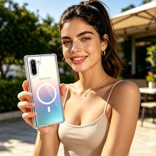 Magnetic Case for Samsung Galaxy Note 10+ Plus Case,Clear | Compatible with Mag-Safe, Military Grade Drop-proof Shockproof Anti-Yellowing Anti-Scratch Protective Transparent Cover - color: Note 10 Plus-Clear, size: Galaxy Note 10 Plus