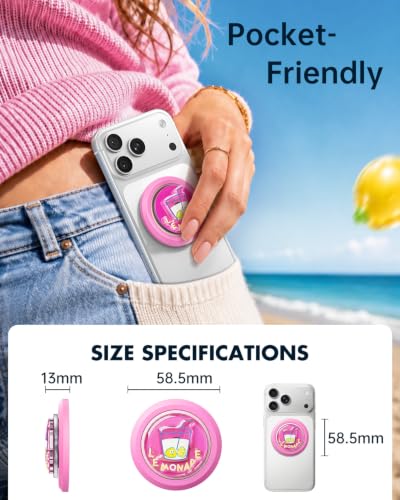 SYNCWIRE Magnetic Phone Ring Holder, for MagSafe Phone Grip Stand Kickstand - color: Mood-Blush Pink
