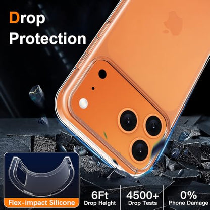 Silicone Clear for iPhone 17 Pro Max Case,Ultra with Comfort Grip | Soft Slim-Fit TPU iPhone 17 Pro Max Phone Cover,Non-Slip,Shockproof Protection,Scrath-Resistant - size: iPhone 17 Pro Max case