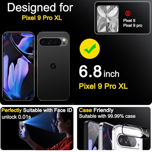 Ferilinso Screen Protector for Google Pixel 9 Pro XL, Tempered Glass Back - size: Pixel 9 Pro XL-6.73 IN
