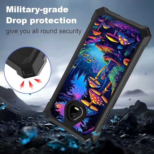 for Schok Volt Sv67q Sv67332 Case with Screen Protector, Military Grade Drop Protection, Dual Layer Hybrid Shockproof Protection TPU Phone Case for Schok Volt Sv67q, Mushrooms Girl - color: Mushrooms Girl
