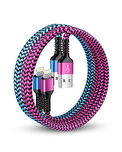 iPhone Charger Cable Braided USB A to Lightning Charging Cord [2pack/3ft] - size: 3FT