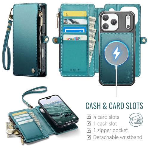 for iPhone 17 Pro Max - Phone Case Wallet Magnetic, Turquoise - color: Turquoise, size: iPhone 17 Pro Max