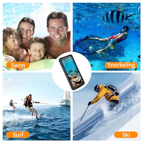 Vacuum Sealed Waterproof Phone Case - IPX68 Underwater Cell Phone Pouch for Snorkeling, Swimming & Beach Essentials - Wet Hand Touch Compatible with iPhone up to 6.9” Black