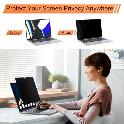 Privacy Screen for MacBook Pro 14 Inch 2021-2026 M5/ M4 /M4 Pro /M4 Max /M3 /M3 Pro /M3 Max /M2 Pro /M2 Max /M1 Pro /M1 Max, Magnetic Removable Anti Blue Light Glare Screen Protector - size: 14 Inch (MacBook Pro 2021-2026)