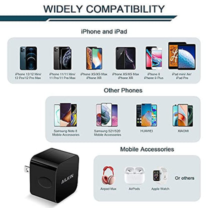 2Pack USB Wall Chargers 2.4A Dual Port Fast Charger Block Square Flat Power - color: Black, style: 2Pack USB Wall Chargers