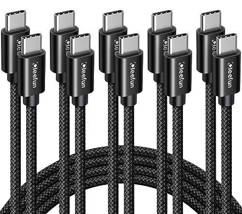 CLEEFUN USB C to USB C Cable 3ft, 5-Pack C to C Cable Fast Charging 60W - color: Black, size: 3ft+3ft+3ft+3ft+3ft