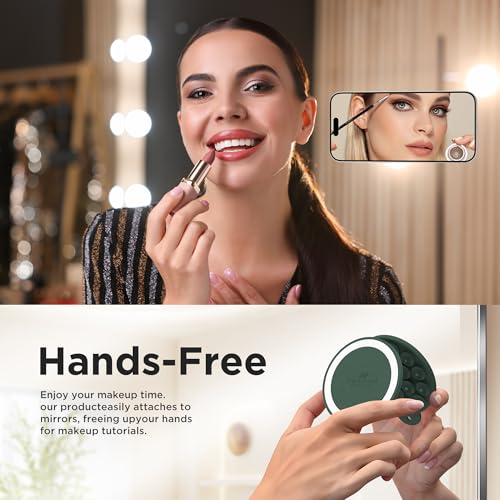 Magnetic Suction Cup Phone Mount, Compatible with MagSafe, Silicone Octo Cup Buddy Sticky Grip Holder for iPhone and Android, Removable Hands-Free Selfie/Video for TikTok, Alpine Green - color: Alpine Green