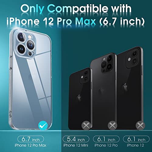 Supdeal Crystal Clear Case for iPhone 12 Pro Max, [Not Yellowing] [Camera Protection] [Military Grade Drop Tested] Transparent Shockproof Protective Soft Silicone Slim Cover, 6.7 inch, Transparent - color: Transparent, size: iPhone 12 Pro Max