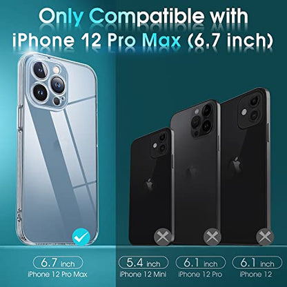 Supdeal Crystal Clear Case for iPhone 12 Pro Max, [Not Yellowing] [Camera Protection] [Military Grade Drop Tested] Transparent Shockproof Protective Soft Silicone Slim Cover, 6.7 inch, Transparent - color: Transparent, size: iPhone 12 Pro Max