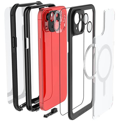 Ghostek Nautical Waterproof Apple iPhone 15 Plus Case with Holster Belt Clip - Screen & Camera Protector, MagSafe Compatible, Rugged Heavy Duty (6.7 Inch, Clear) - color: Clear, size: iPhone 15 Plus