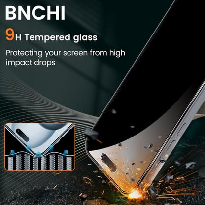 2 Pack 4 Way 360° Privacy Screen Protector for iPhone 16 Plus/ 15 Plus 6.7-Inch, Horizontal and Vertical All Around Anti-Spy 9H Tempered Glass Film, Scratch Resistant, Zero Bubbles - size: iPhone 16 Plus/iPhone 15 Plus