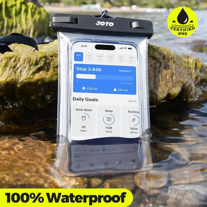 JOTO Up to 7" Universal Waterproof Phone Case for iPhone 17 Air 16 15 14 13 12 11 Plus Pro Max, IPX8 Cellphone Dry Bag XR X SE, Galaxy S23 S22 S21 S20+ S20 S10 Plus Note, Pixel -Clear - color: Clear, size: 1 Pack