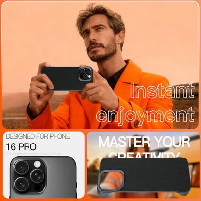 Phone Case Crafted for iPhone 16 Pro,Black - color: Black, size: iPhone 16 Pro
