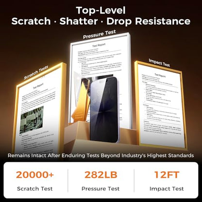 Zeniss NeverBreak 9H+ Hardness for iPhone 17 Privacy Screen Protector 12FT Military Grade Protection (Scratch, Shatter, Drop Resistance) Tempered Glass Full Coverage 6.3", 2 Pack with De-Bubble Card - size: iPhone 17
