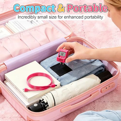 Aolcev for iPhone Charger 2 in 1 Dual USB A USB C Charger Block Retro 30W - color: Barbie Pink