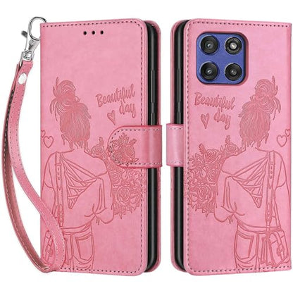 for Motorola Moto G Stylus 5G 2025 Wallet case, Pink-Girl | 3 Card Holders, Kickstand, Shockproof TPU Shell, PU Leather, Magnetic Closure, Protective Flip Folio Cover, Women - color: 1