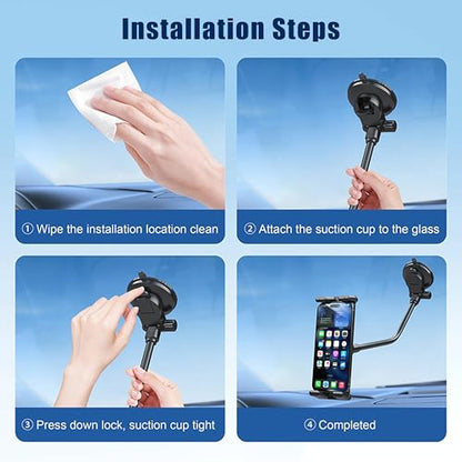 Tablet Holder Mount for Car Truck Dashboard Windshield, Black