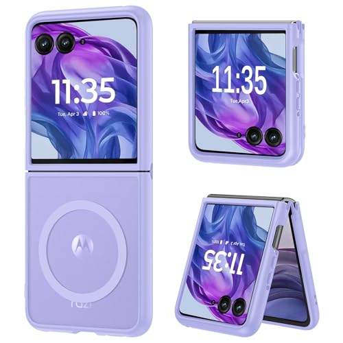 DUEDUE for Motorola Razr Plus 2026/2025/2024 Case Magnetic, Moto Razr 50 Ultra 5G Case, Protective Cover Shockproof Phone Case for Motorola Razr+ Plus 2026/2025/2024/Moto Razr 50 Ultra, Light Purple - color: Light Purple