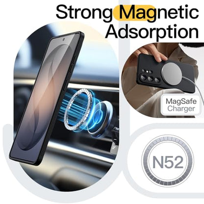 JETech Slim Magnetic Case for Samsung Galaxy S26 Ultra, Anti-Slip, Black | Compatible with MagSafe, Full Camera Lens Protection, Soft TPU Cover, Shockproof - color: Black, size: Galaxy S26 Ultra