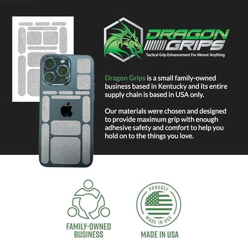 Dragon Grips 13pc Rubber Grip Tape, Non-Slip Adhesive Phone Grip Stickers - color: Clear, size: 2 pack