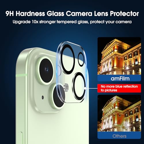 amFilm OneTouch for iPhone 15 Plus Screen Protector 6.7'' Tempered Glass - size: 15-6.7”