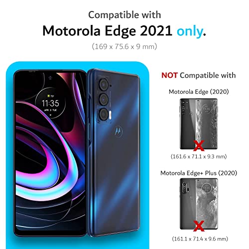 TUDIA DualShield Designed for Motorola Edge 5G UW/Moto Edge 2021 Case - Slim Heavy Duty Tough Dual Layer Protection - Matte Black - color: Matte Black