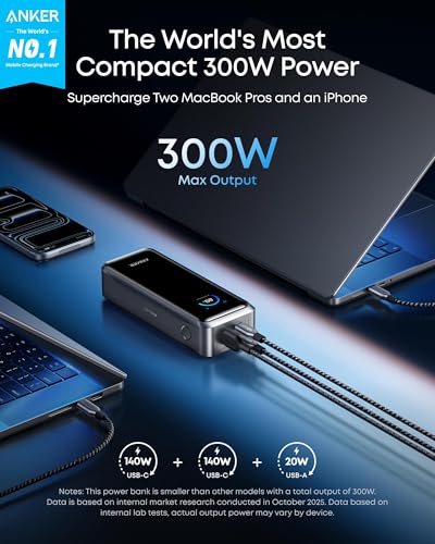 Anker Prime Power Bank, 26,250mAh 300W Fast Charging