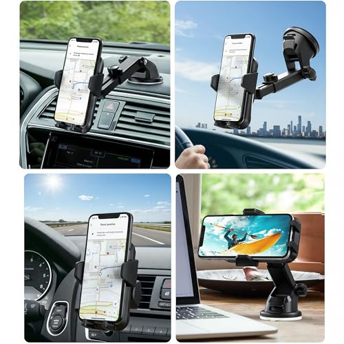 Windshield Suction Car Phone Mount | Rotatable Adjustable Dashboard Phone Holder | Universal Phone Mount for Car Dashboard and Wind Shield | Durable Cell Phone Automobile Cradles Auto Accessories - style: F