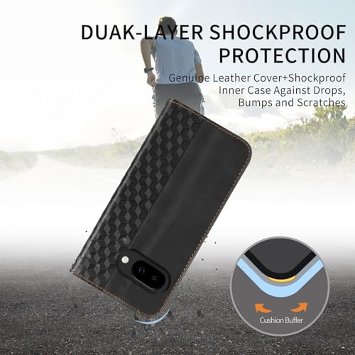 Wallet Case for Google Pixel 10a 2026 6.3 Inch - PU Leather Flip Cover with Card Holder Slots, Strong Magnetic Folio Kickstand Phone Case, Black - color: Black, size: Google Pixel 10a 6.3"